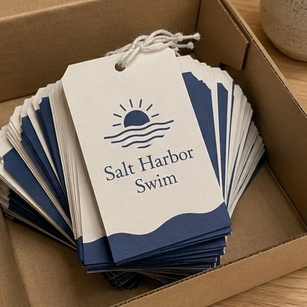Branded hang tags with logo