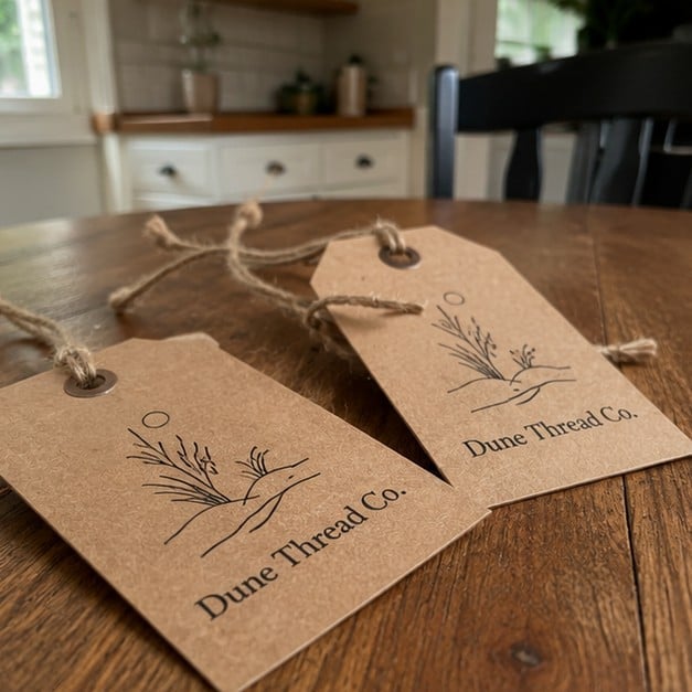 Custom hang tags — customer photo