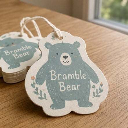 Die-Cut Shape Hang Tag with custom branding