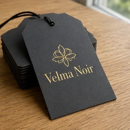Foil-Stamped Hang Tag with custom branding