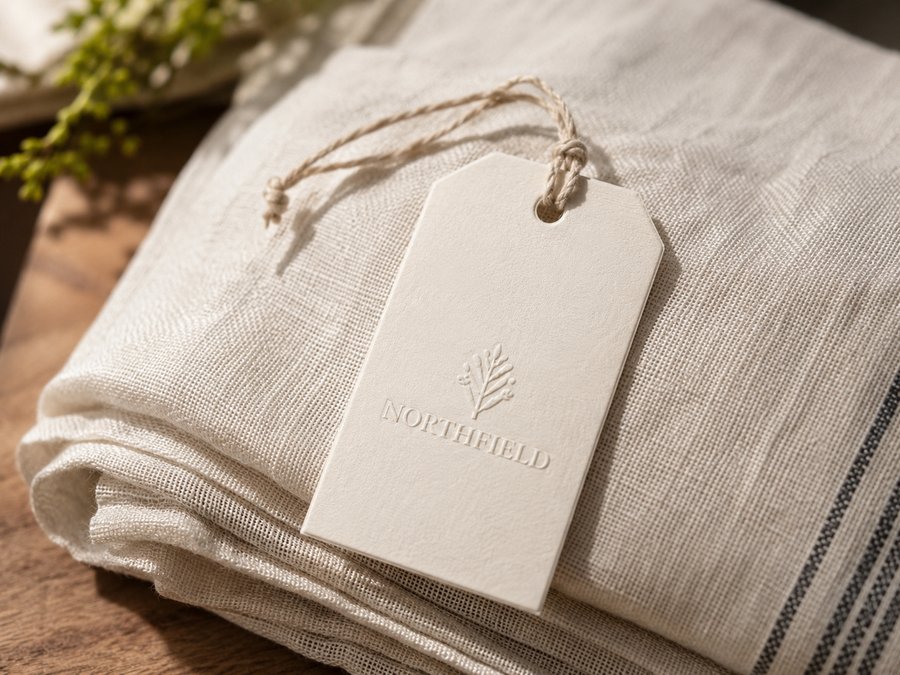 Custom embossed hang tag